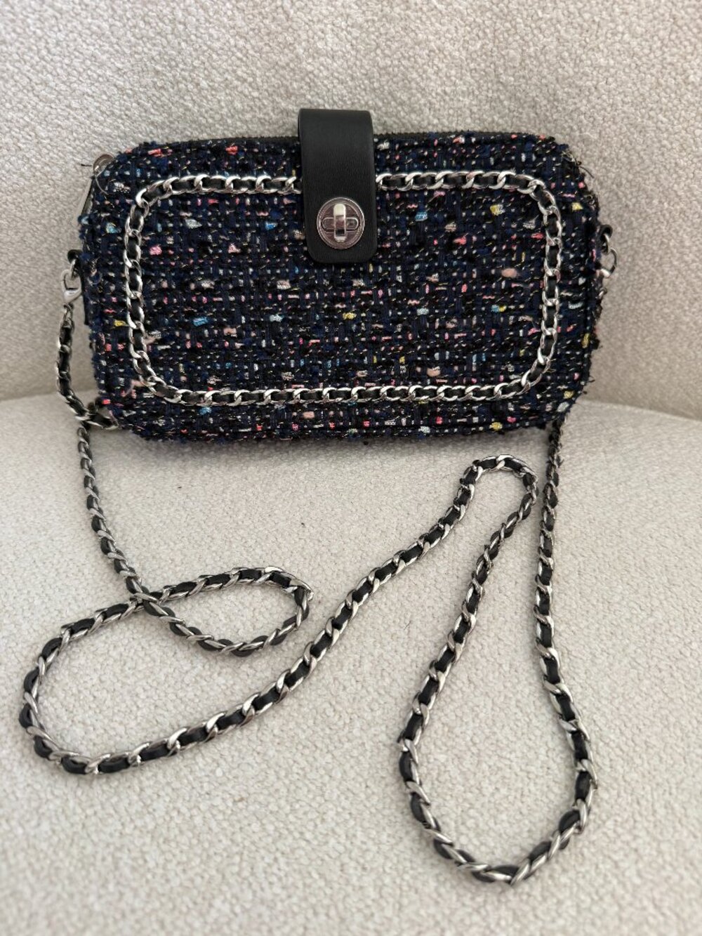 Zara tweed crossbody with zippers and cardholders